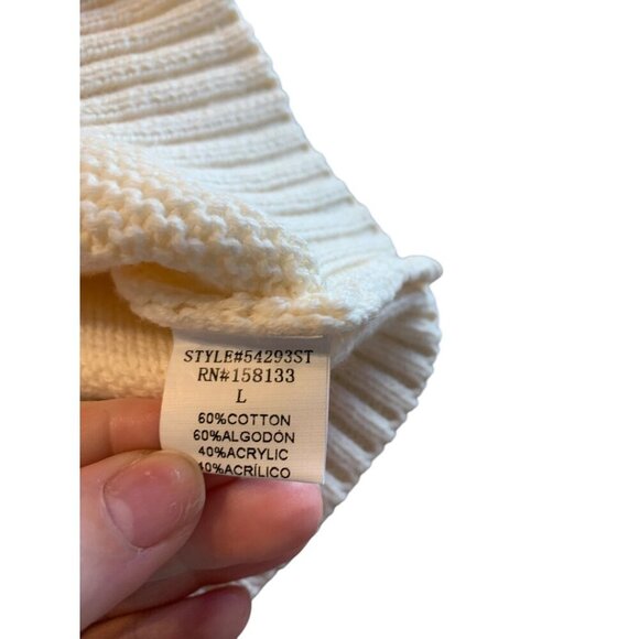 Pink Clover Cable Knit Sweater Cream Size Large - Picture 5 of 6